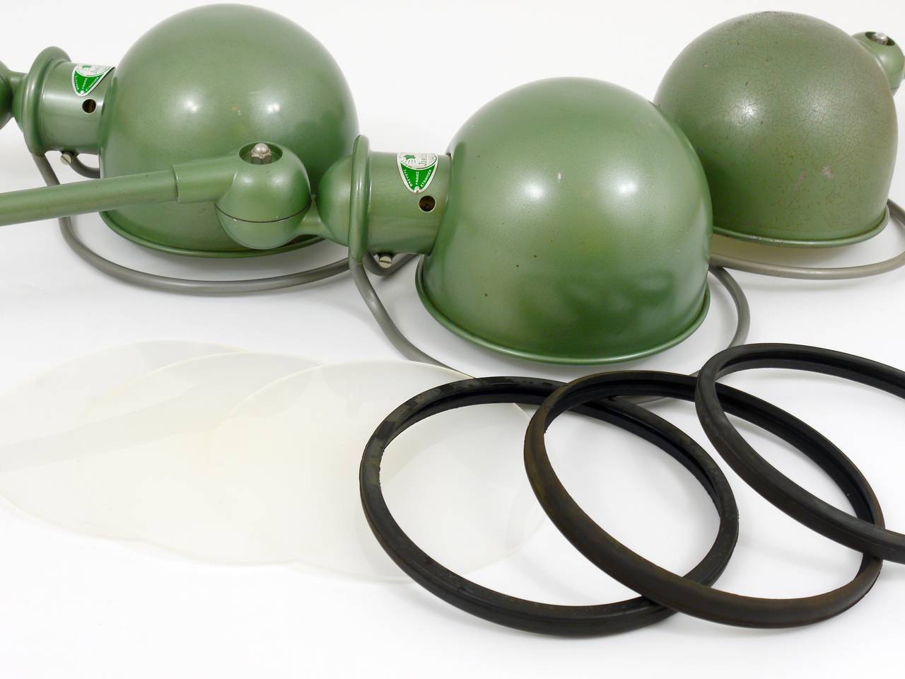 Matching industrial clamp lamp by Jean Louis Domecq for Jielde Lyon, 1950s.