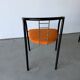 Set of 4 Italian design chairs in vintage black metal and chrome.