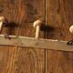 Coat rack Vintage wood bamboo three hooks