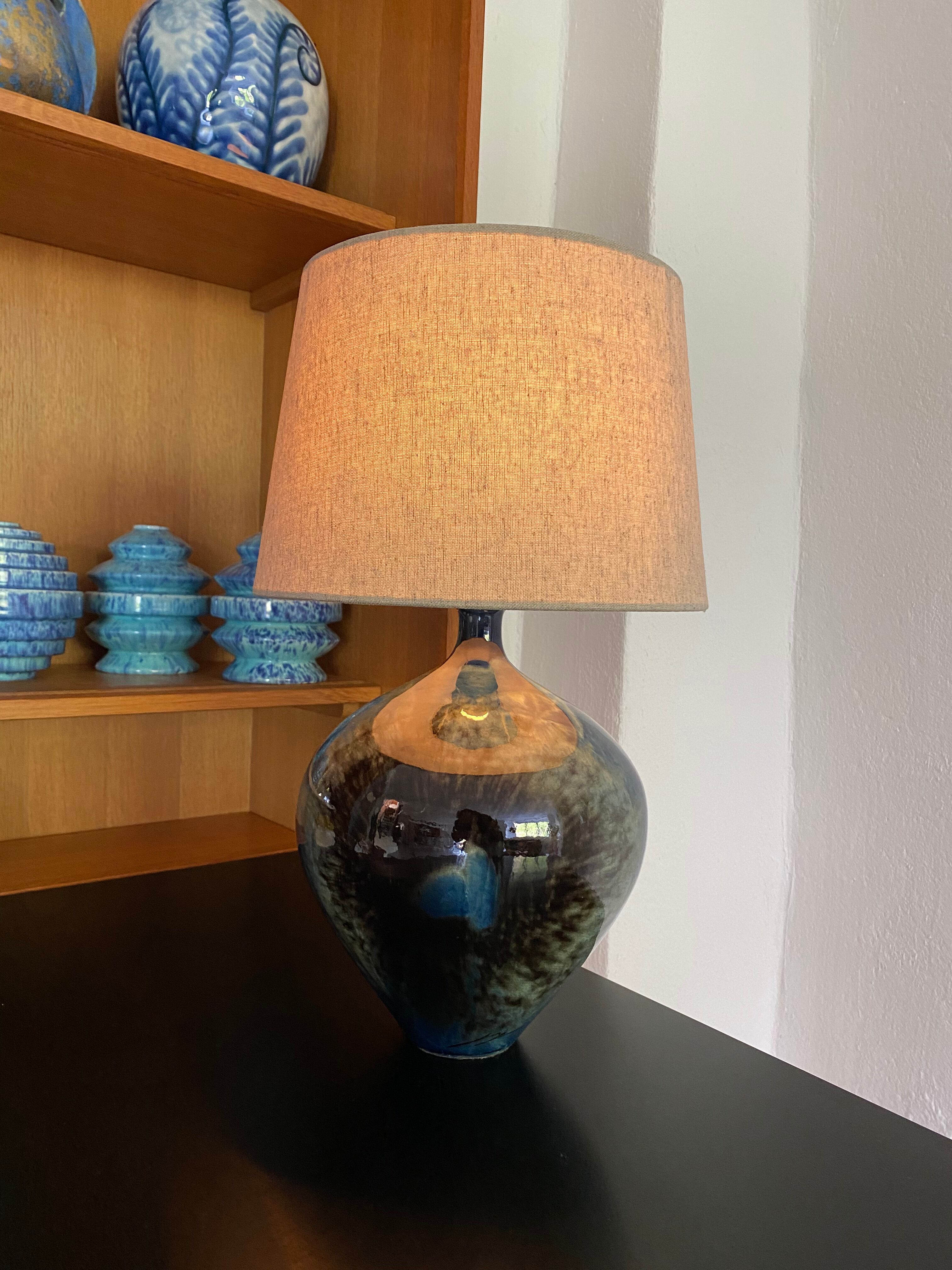 Vintage ceramic lamp signed