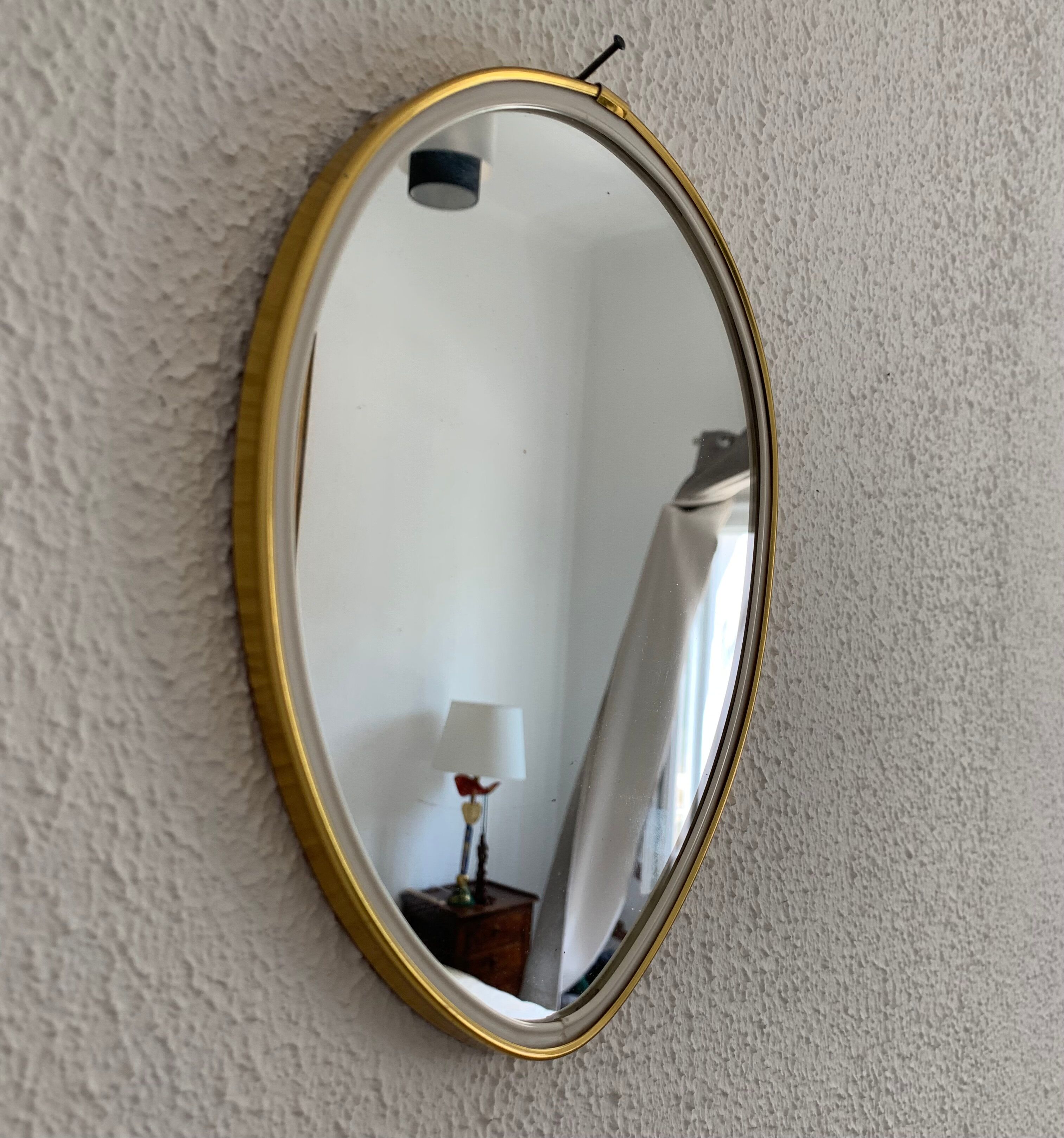 Vintage mirror 1960 asymmetrical mirror - 25 x 20 cm