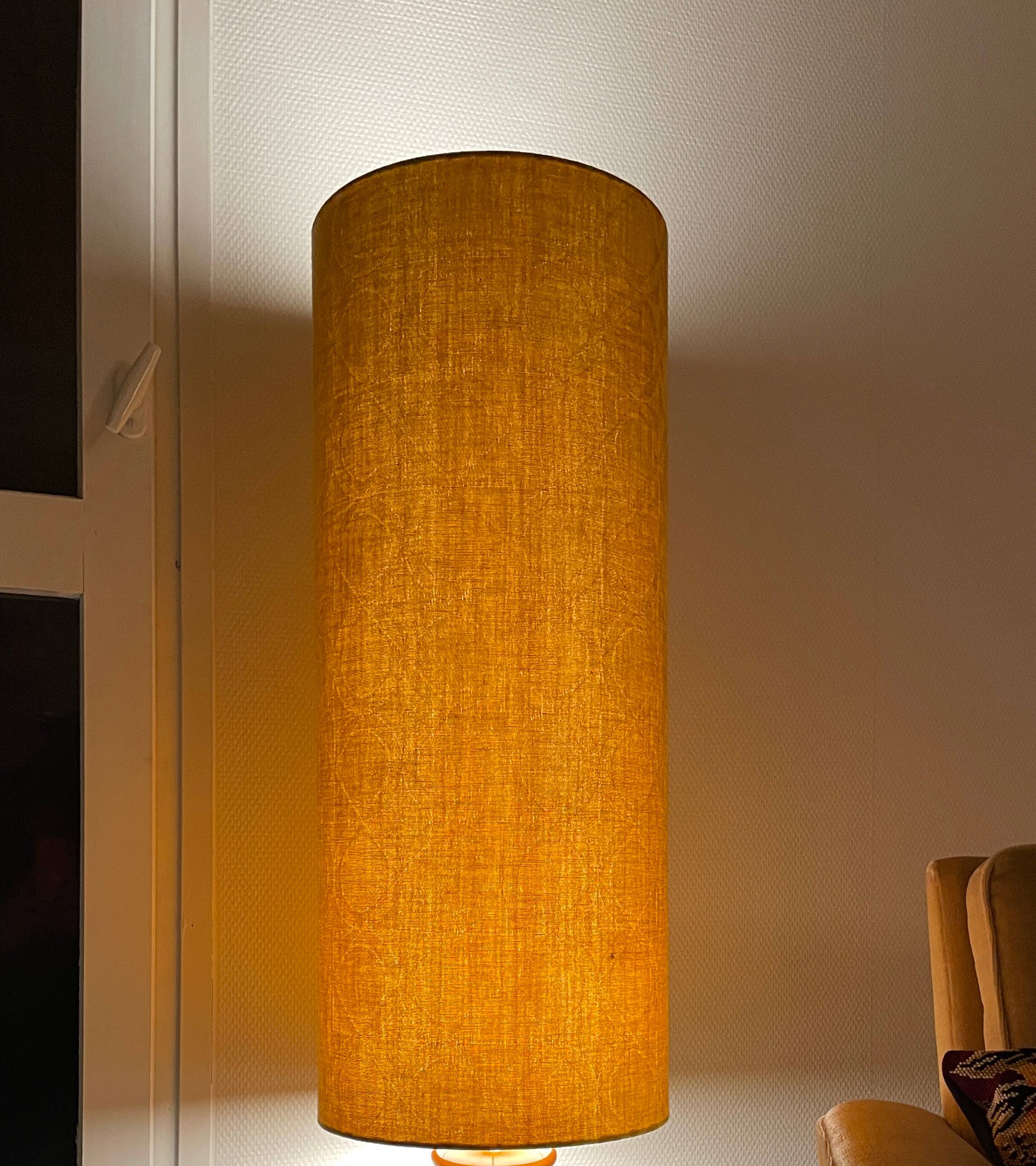 Sequin floor lamp - vintage ceramic and fabric 1970's