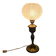 Ancienne lampe à pétrole électrifiée et modernisée - globe strié