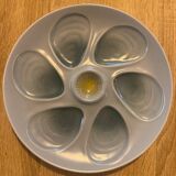 9 vintage oyster plates Salins France in ceramic