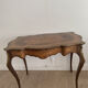 Table d'appoint vintage bois marqueté et laiton