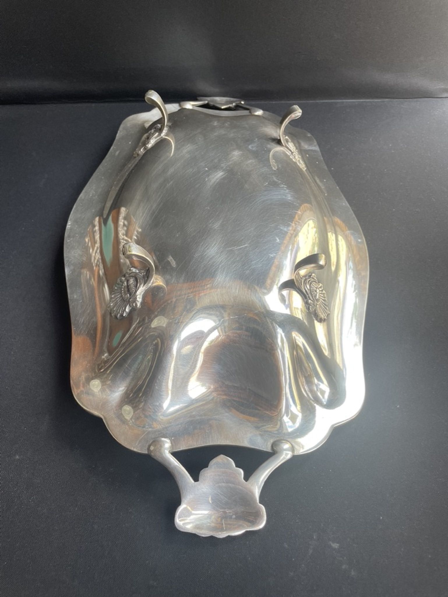 Grand plat corbeille centre de table – Métal Argenté – Roux-Marquiand