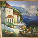 Old Oil Painting Frame Gold Provence Mediterranean Italy