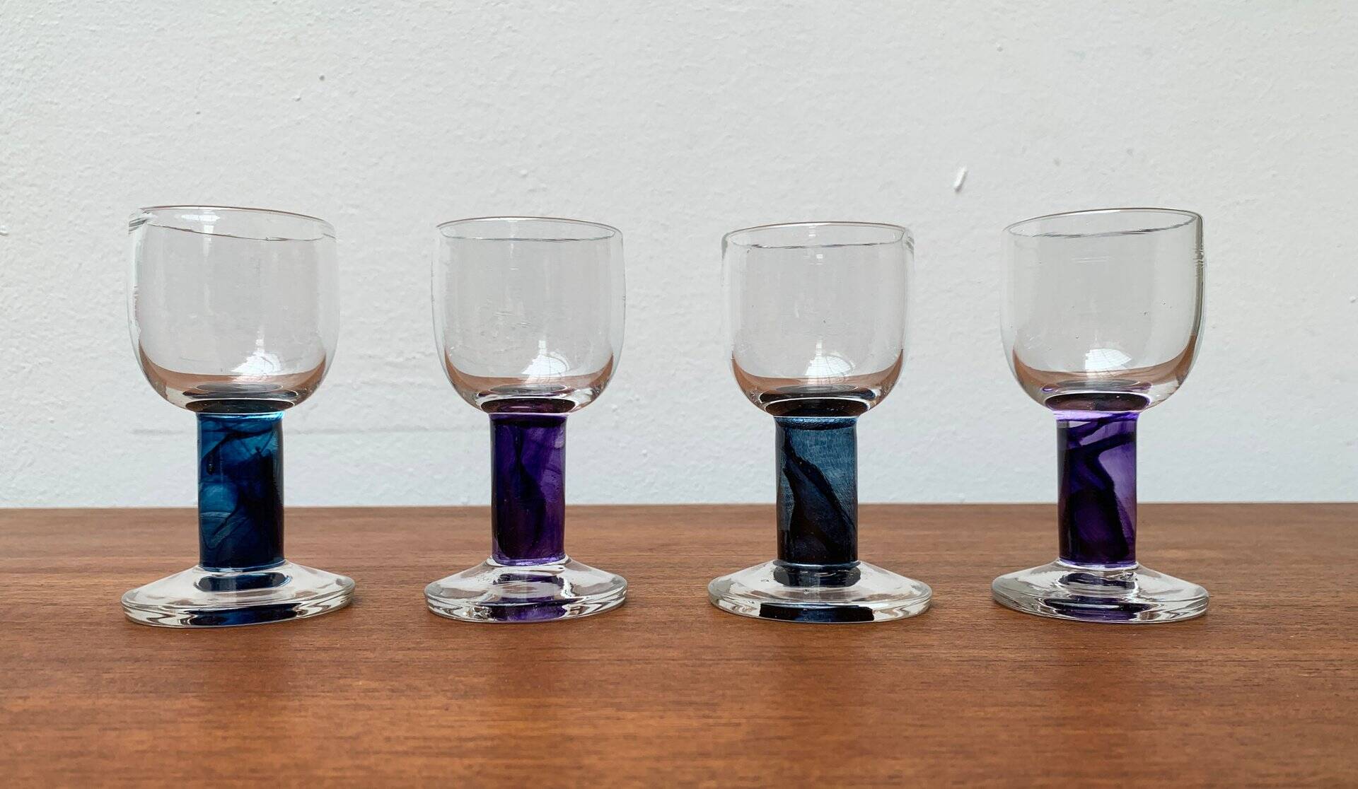 Verres de design allemand par Regina Kaufmann pour Glashagen Hütte, ensemble de 4