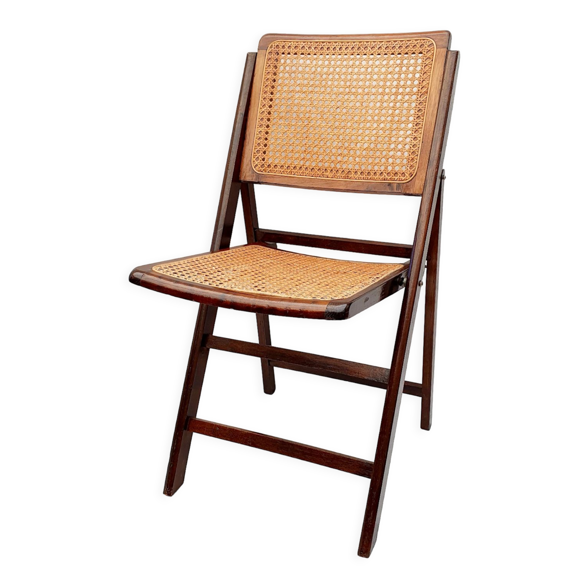 Chaise pliante cannée