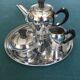 Tea service or coffee in chromed copper with tray year 70