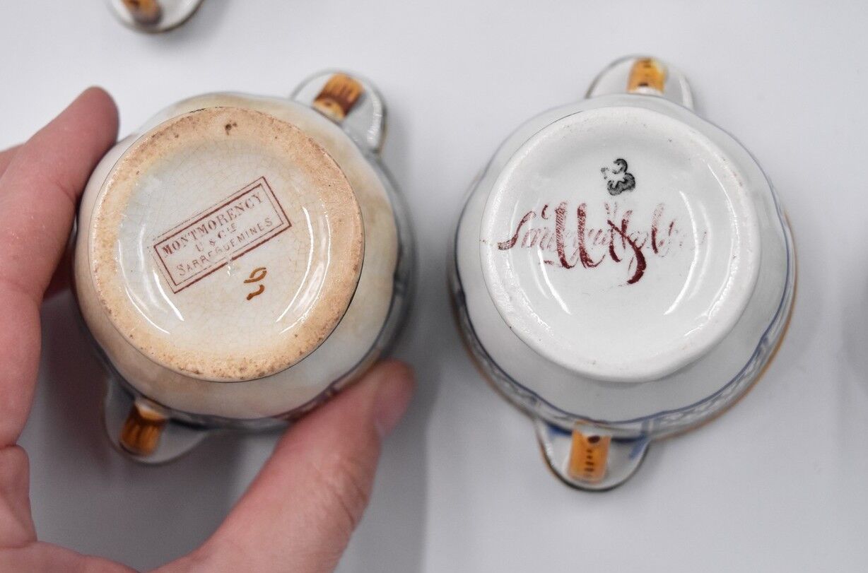 Service a cream Sarreguemines montmorency uc 6 pots 1 tray