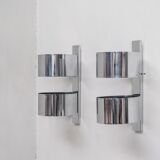 Pair of chrome italian mid-century wall lights