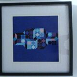 Tableau Vintage Art Optique - Victor Vasarely - Frame 40x40cm