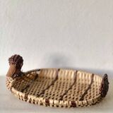 Bamboo and wicker duck basket