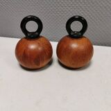 Pepper and salt grinders designed by nissen denmark in teak