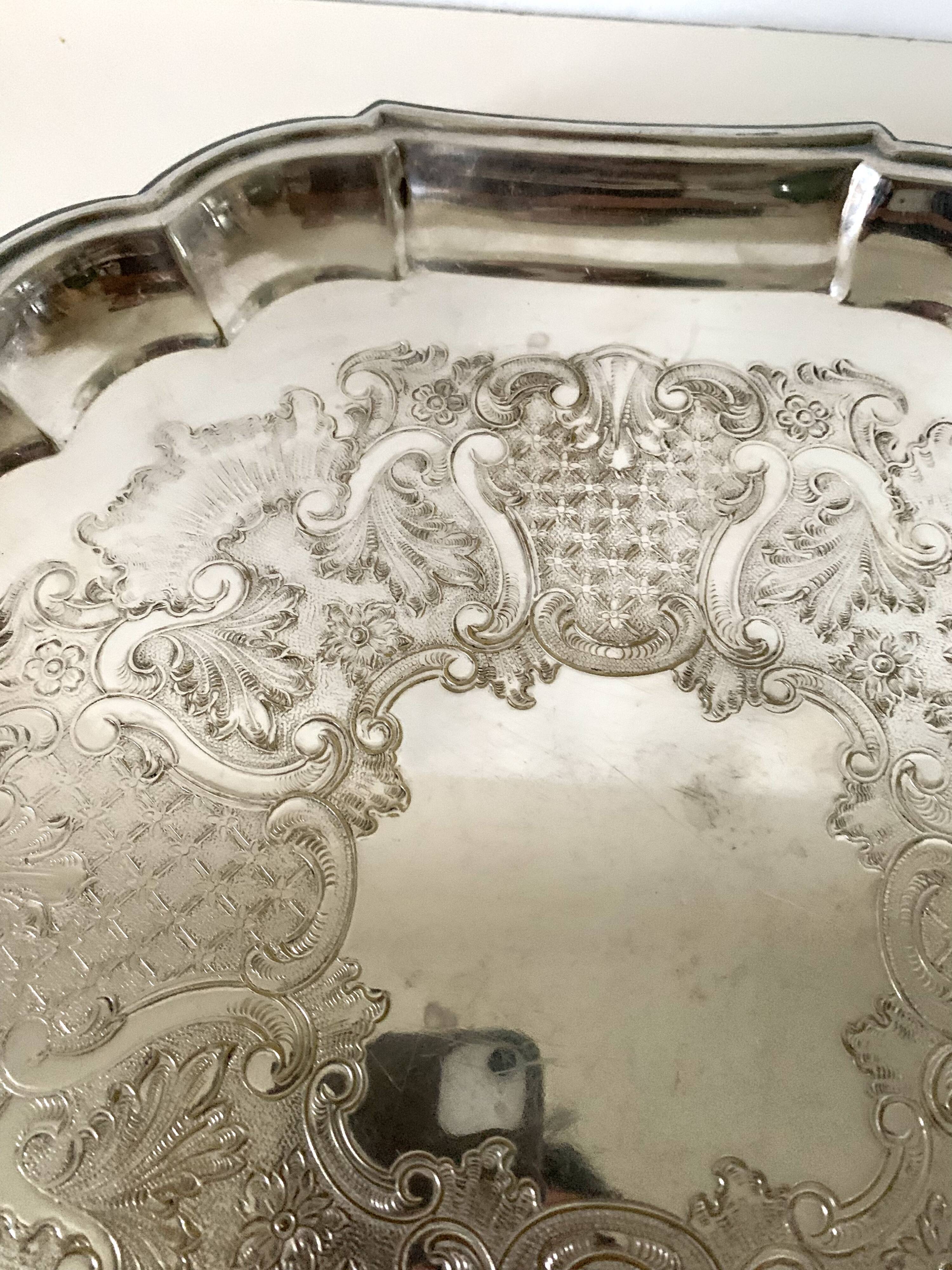 Silver metal tray
