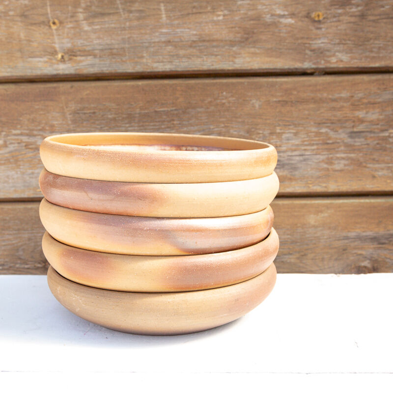 5 hollow stoneware plates Roger Jacques Saint Amand