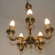 French Vintage 5 Light Quality Brass Chandelier with Scroll Acanthus Arms 5452