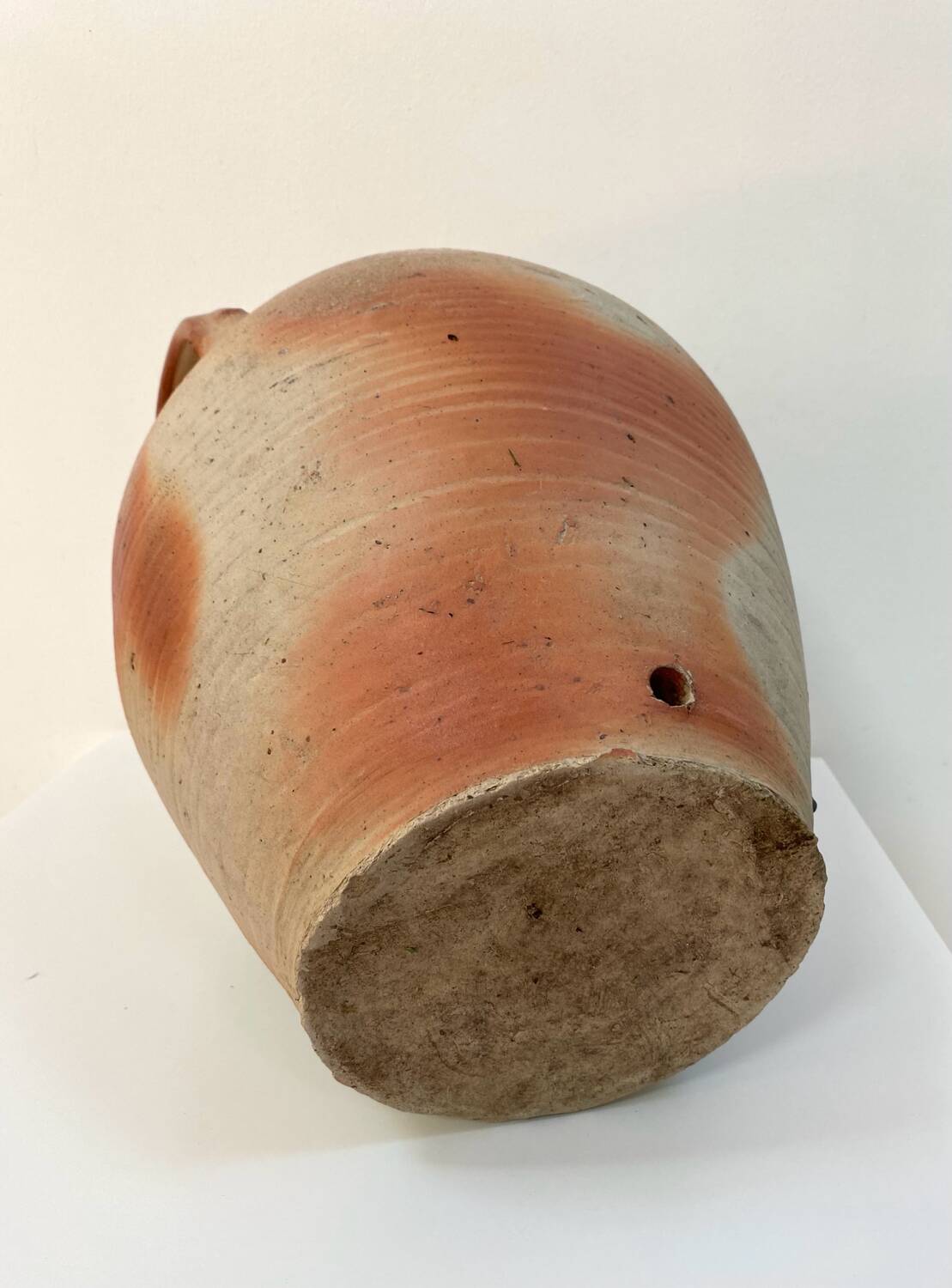 Large old vinegar jar in glazed stoneware
