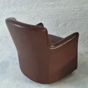 Mid century club chair in cigar-brown patinated leather, 1960s