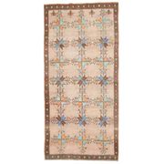 Vintage Turkish Oushak Handmade Wool Cotton Brown Area Rug 156x232
