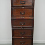 Belgian oak apothecary / filing cabinet folding doors, 1920/30s
