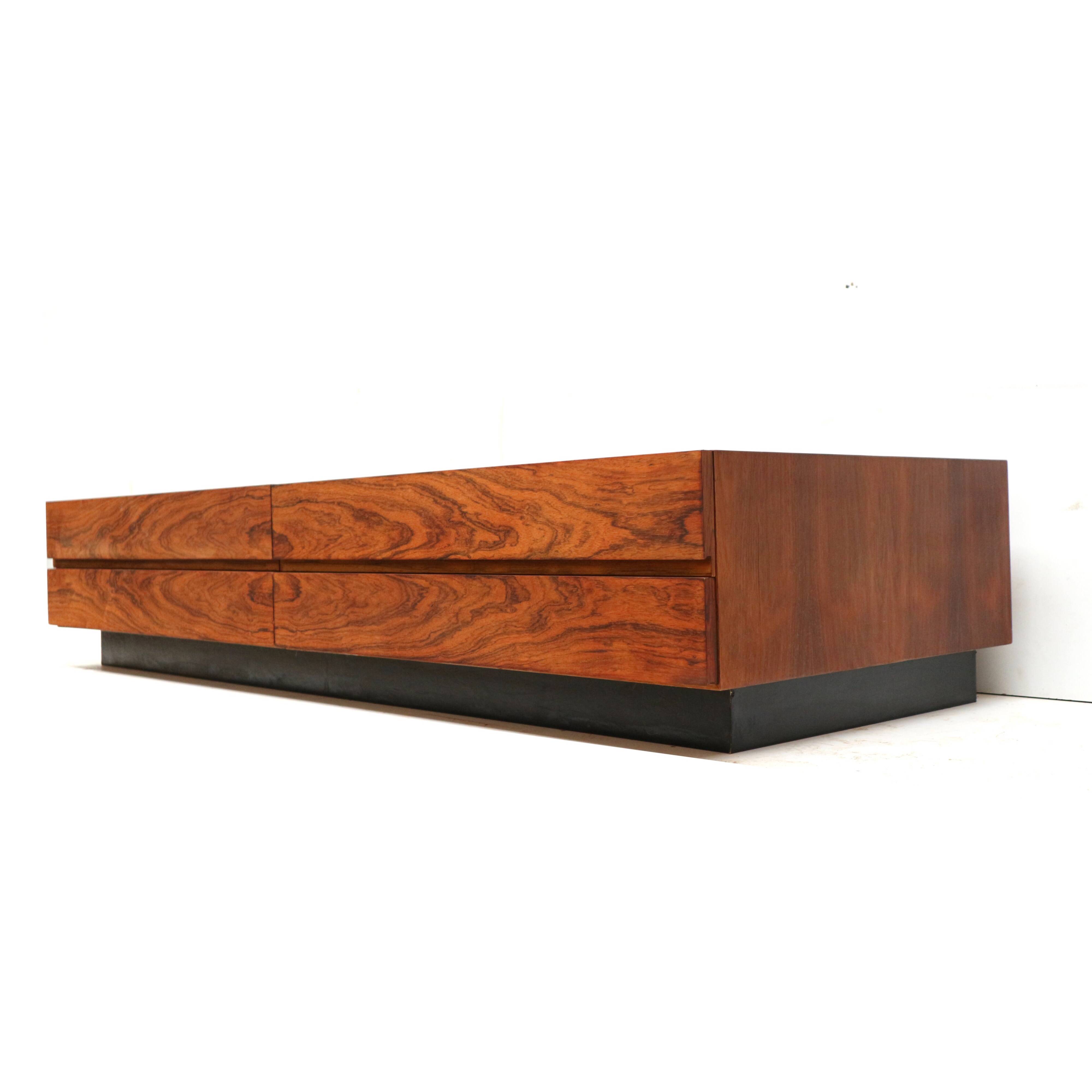 Vintage rosewood low sideboard / lowboard with drawers made in the 60s