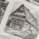 Antique print - Farmhouse and traditional architecture - Original poster from 1909