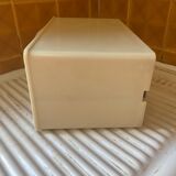 Bakelite white plastic vintage wall storage box with Flair origin label