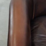 Cowhide Leather Club Armchair in English Style