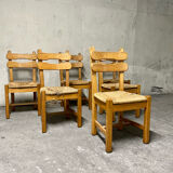 6 brutalist dining chairs