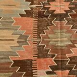 6x12 Brown & Beige Turkish Vintage Kilim Rug, 179x363Cm SK 35163