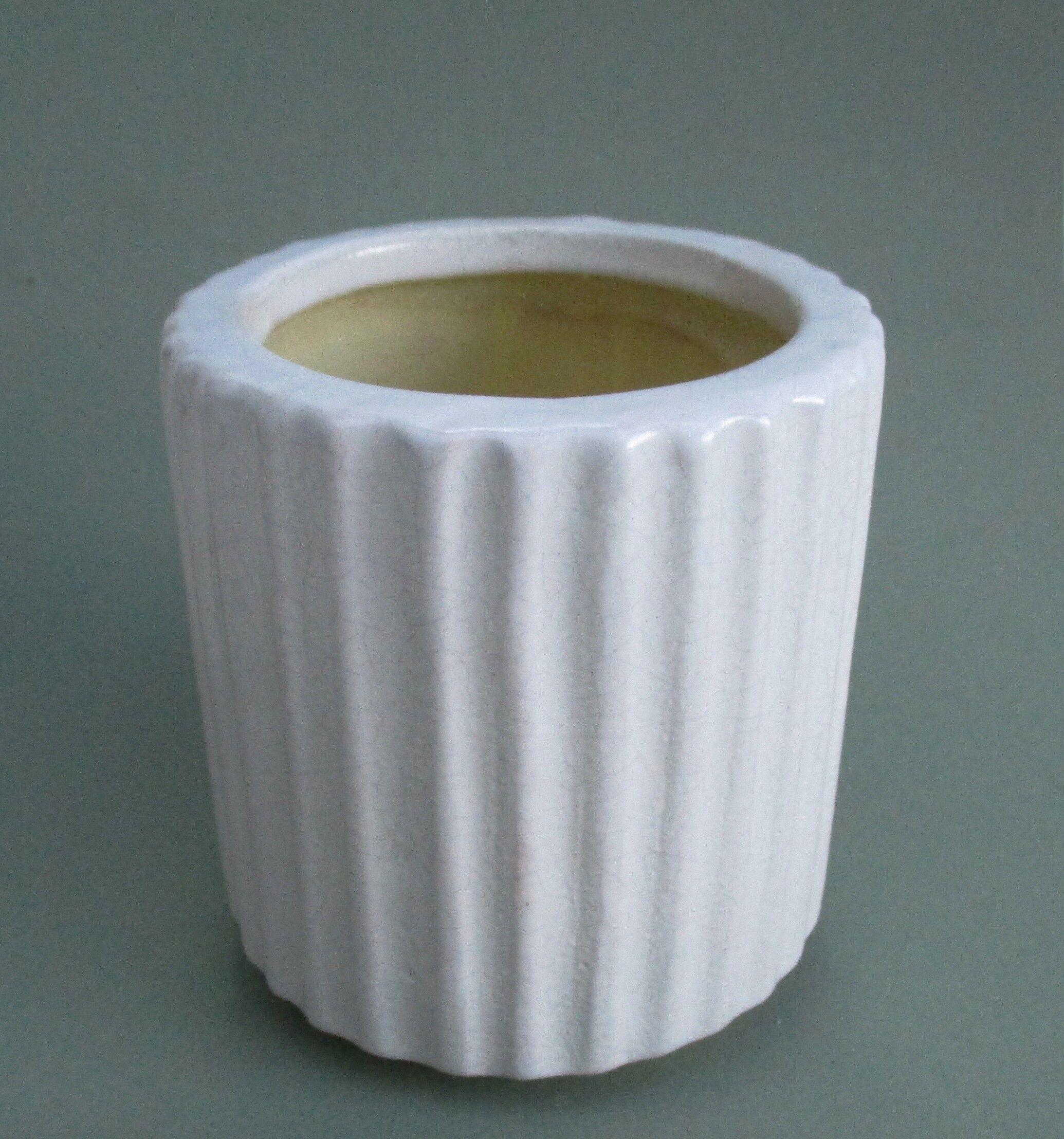 Vase céramique craquelée cylindrique