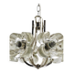 Crystal Glass Flower Pendant Light in Kalmar Style by Sische, Germany, 1970s