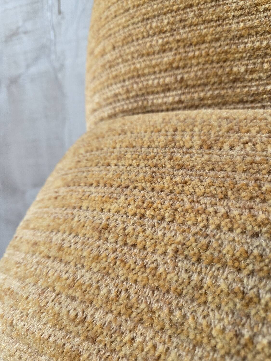 Beige velvet armchair