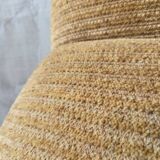 Beige velvet armchair