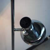 Lampadaire à deux têtes en chrome, années 1970