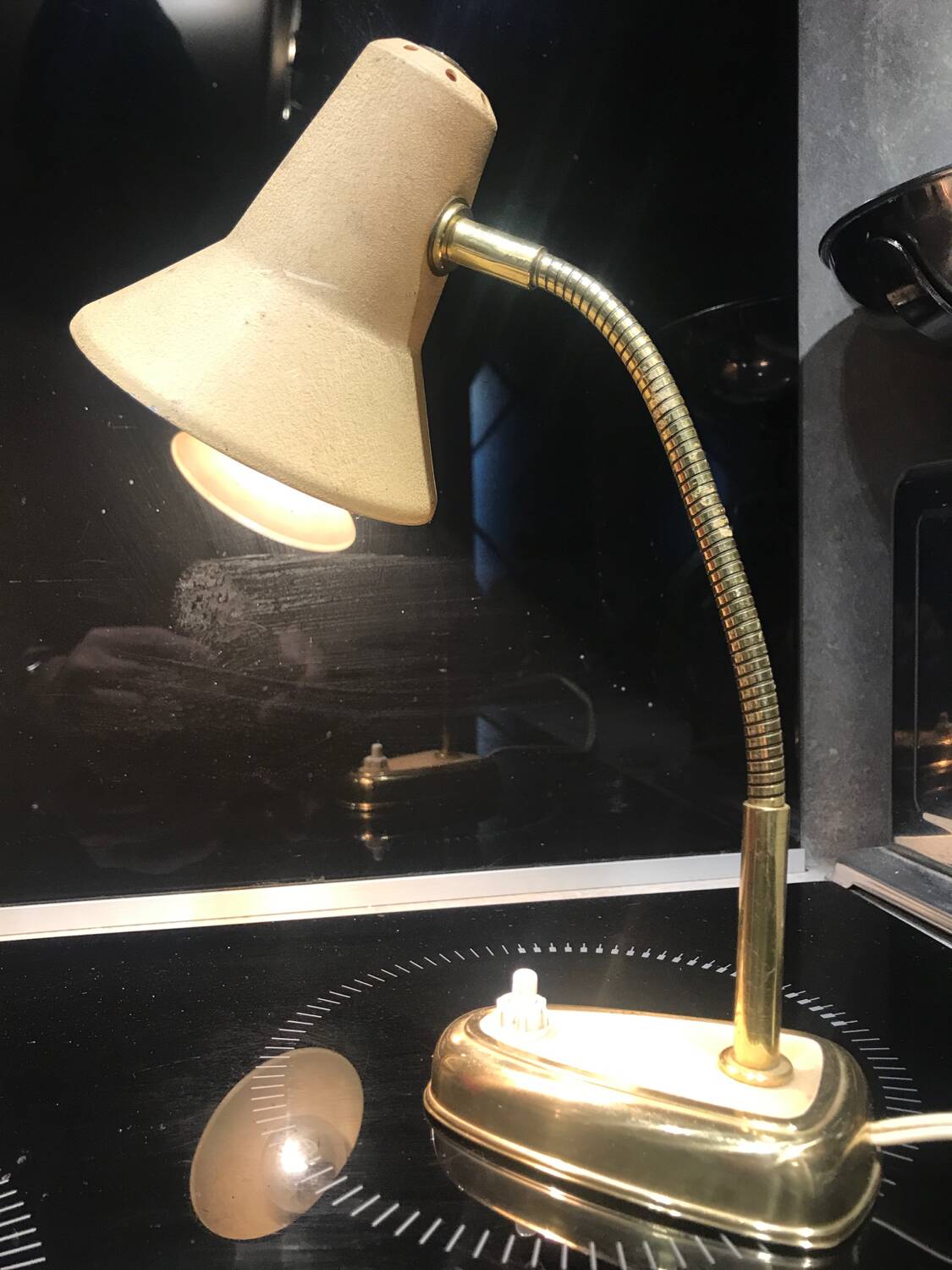 Small metal desk lamp from the 50s