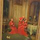 Signed Antique French Oil Painting – Cardinals in Luxurious Setting, 19th C