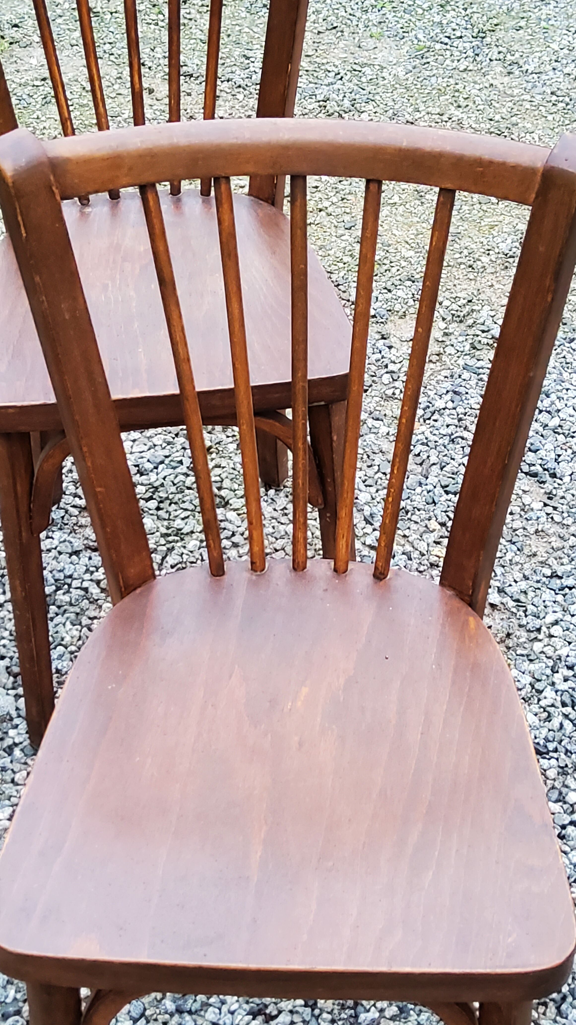 Set of 4 Baumann bistro chairs from the 50s stamped