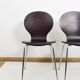 Set of 4 "ant" chairs, vintage, Diego model. Stackable, dark burgundy color.