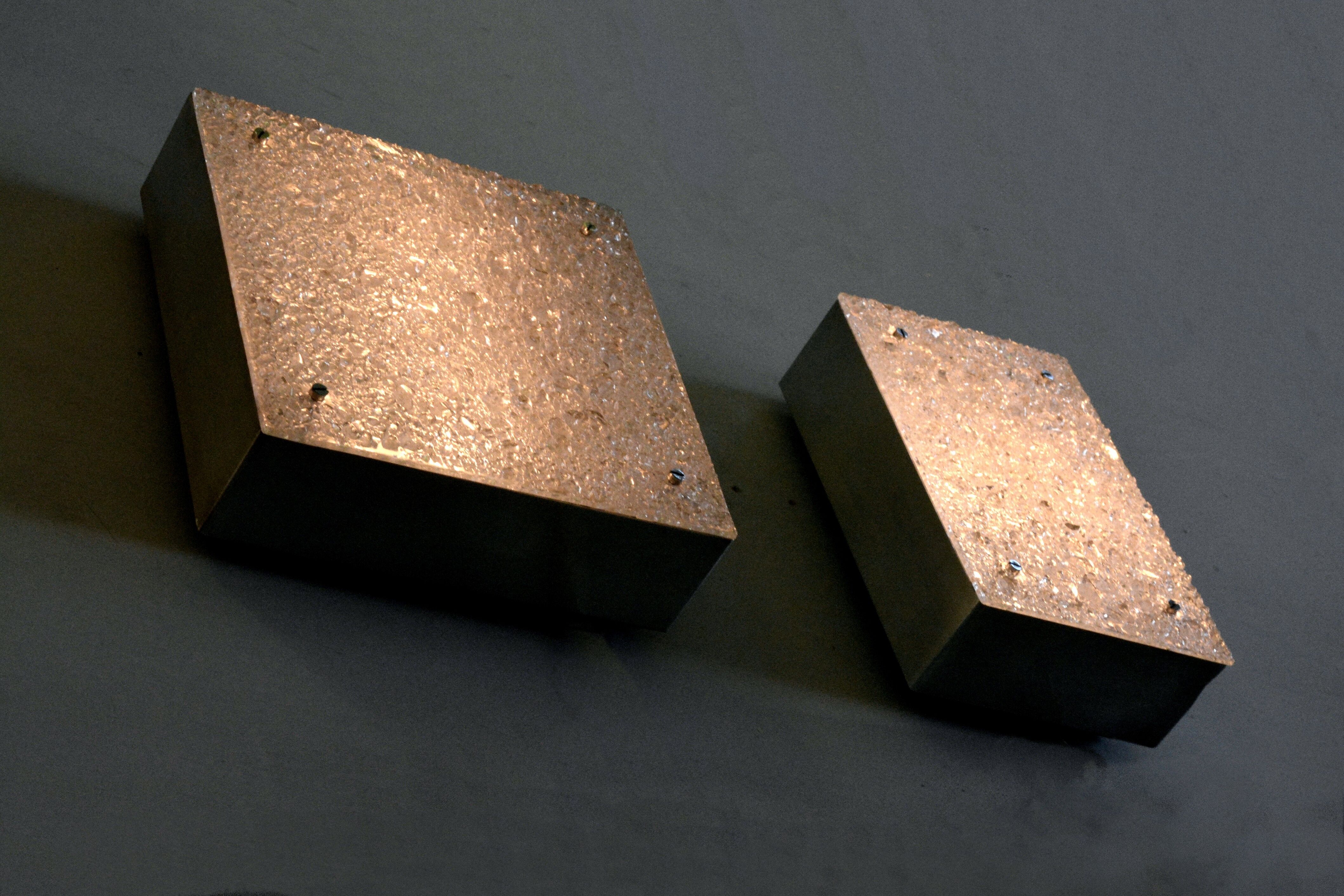 Pair of Brutalist wall lamps 60s