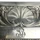 Silver-plated metal jewellery box with shell decoration, Kayser, 20th century.