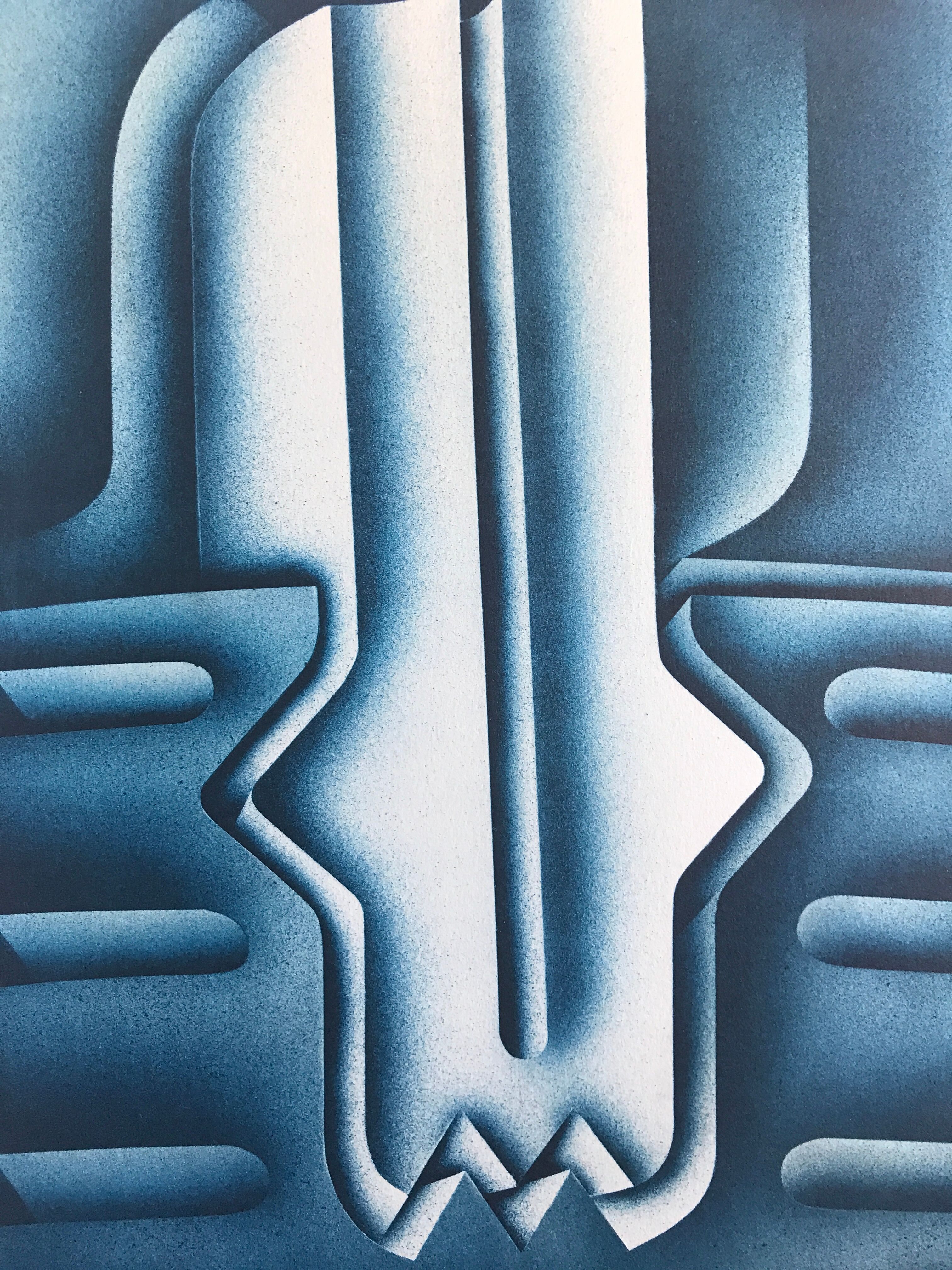 Original lithograph by Jacques Poli, Gazometers, 1978