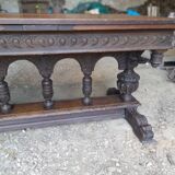 Antique oak table worked