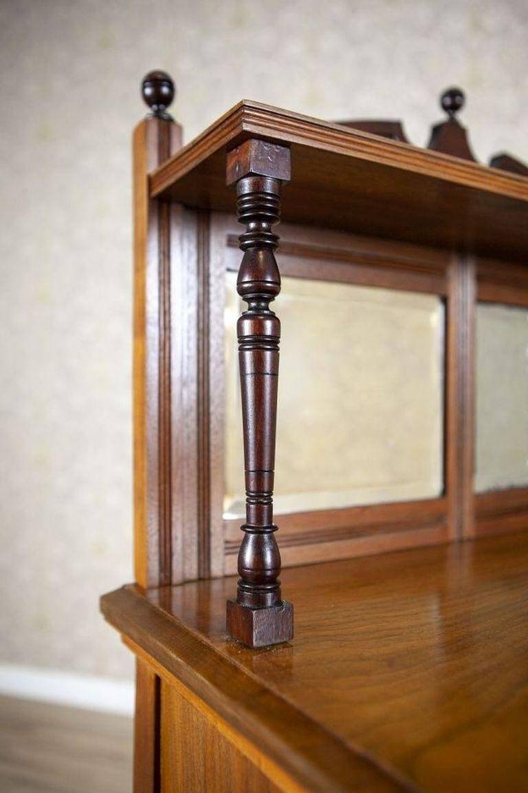 19th-Century Small Walnut Cabinet with the Motif of Sunflowers attributed to George Davis, 1890s