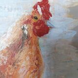 Charming Red Hen Painting