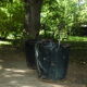 Set of 2 old industrial pot covers for planters, 1 m.