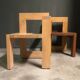 Une paire de Gerrit Rietveld de la chaise Steltman.