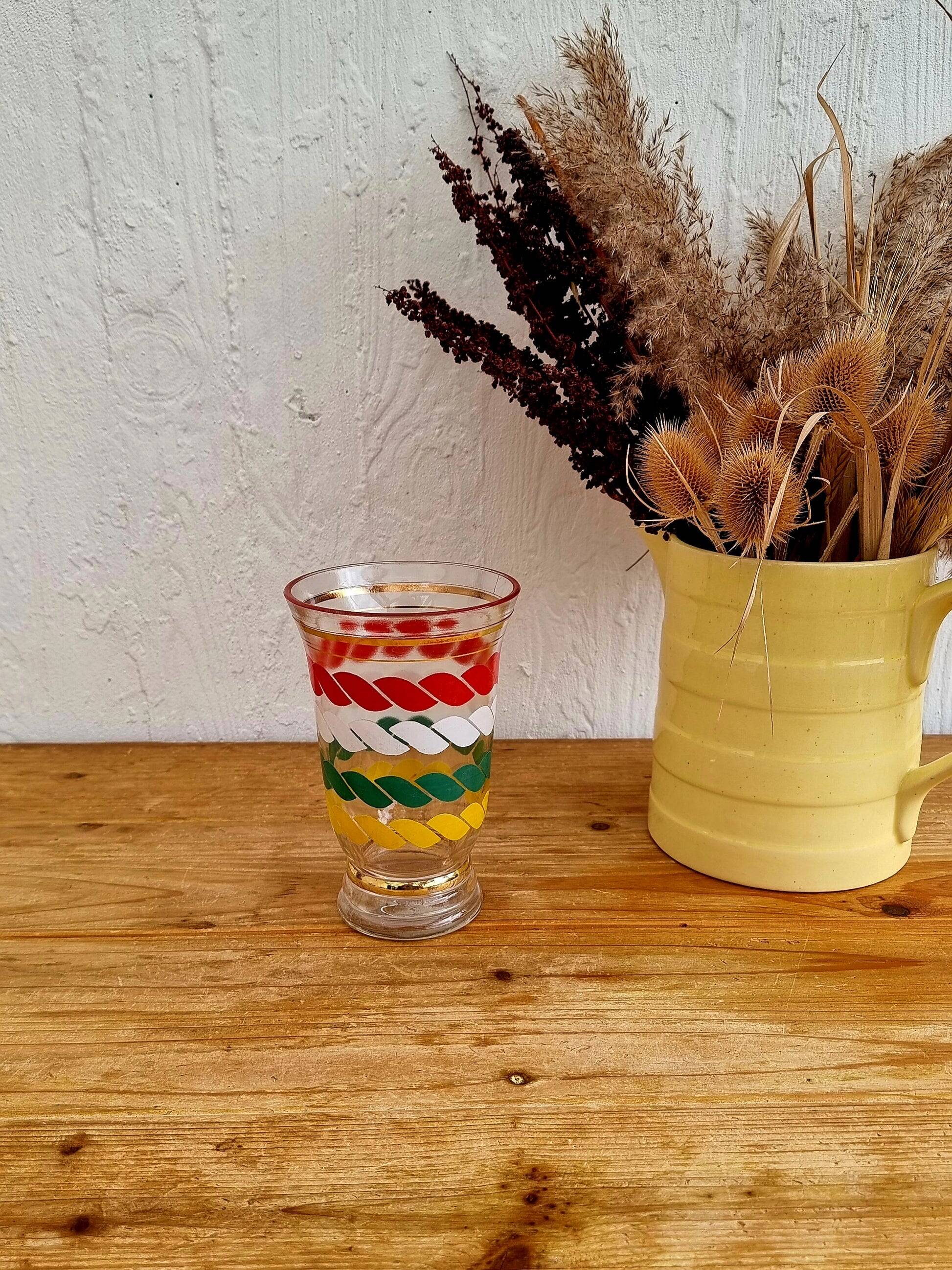 Vase en verre multicolore années 50